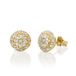 14ct Flower Cluster Diamond Earrings 1/2ct TW