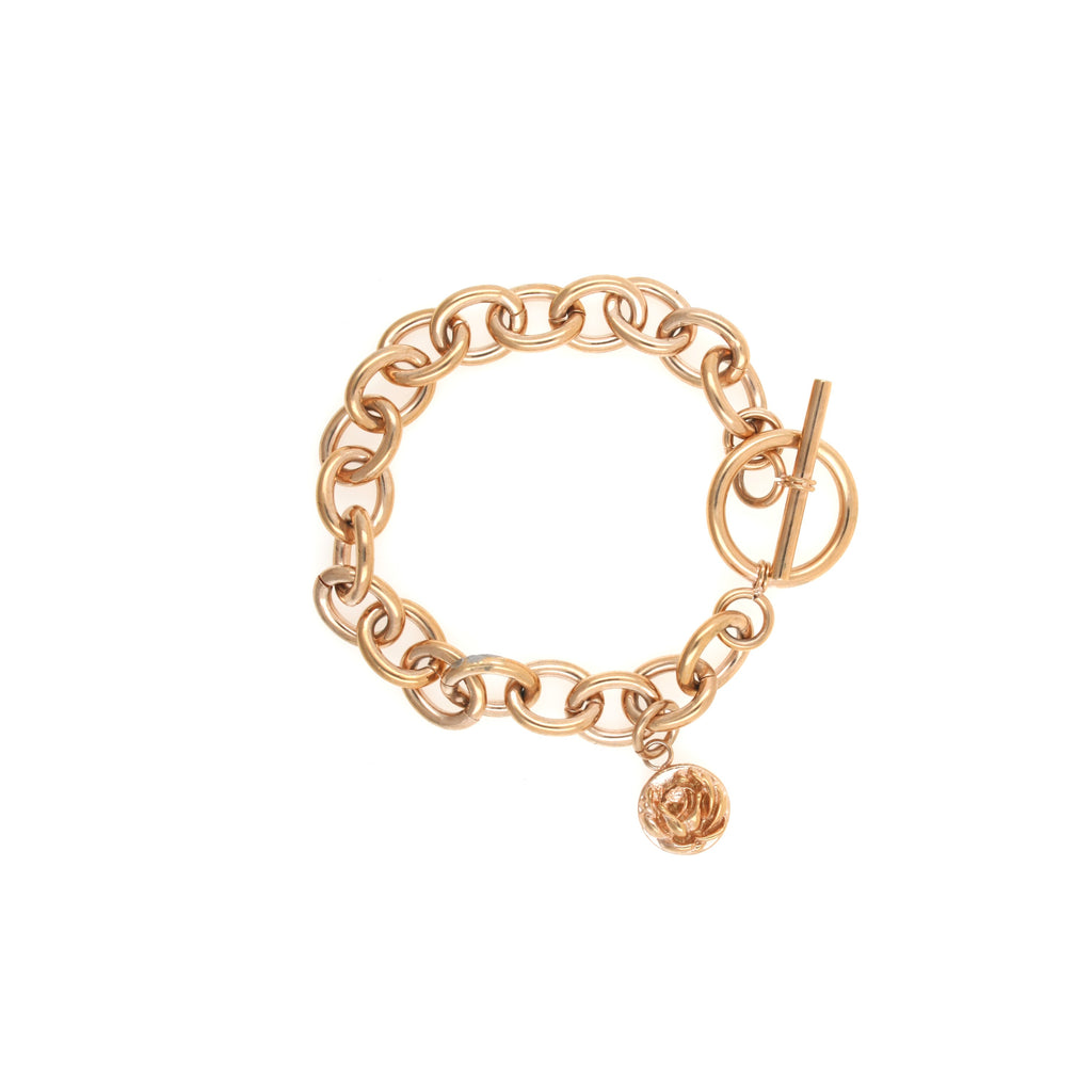 Stainless Steel Rose Gold Toned Chain Bracelet