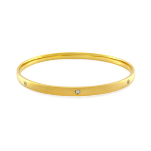 9ct Yellow Gold Diamond Hammer Set Bangle1/4ct TW