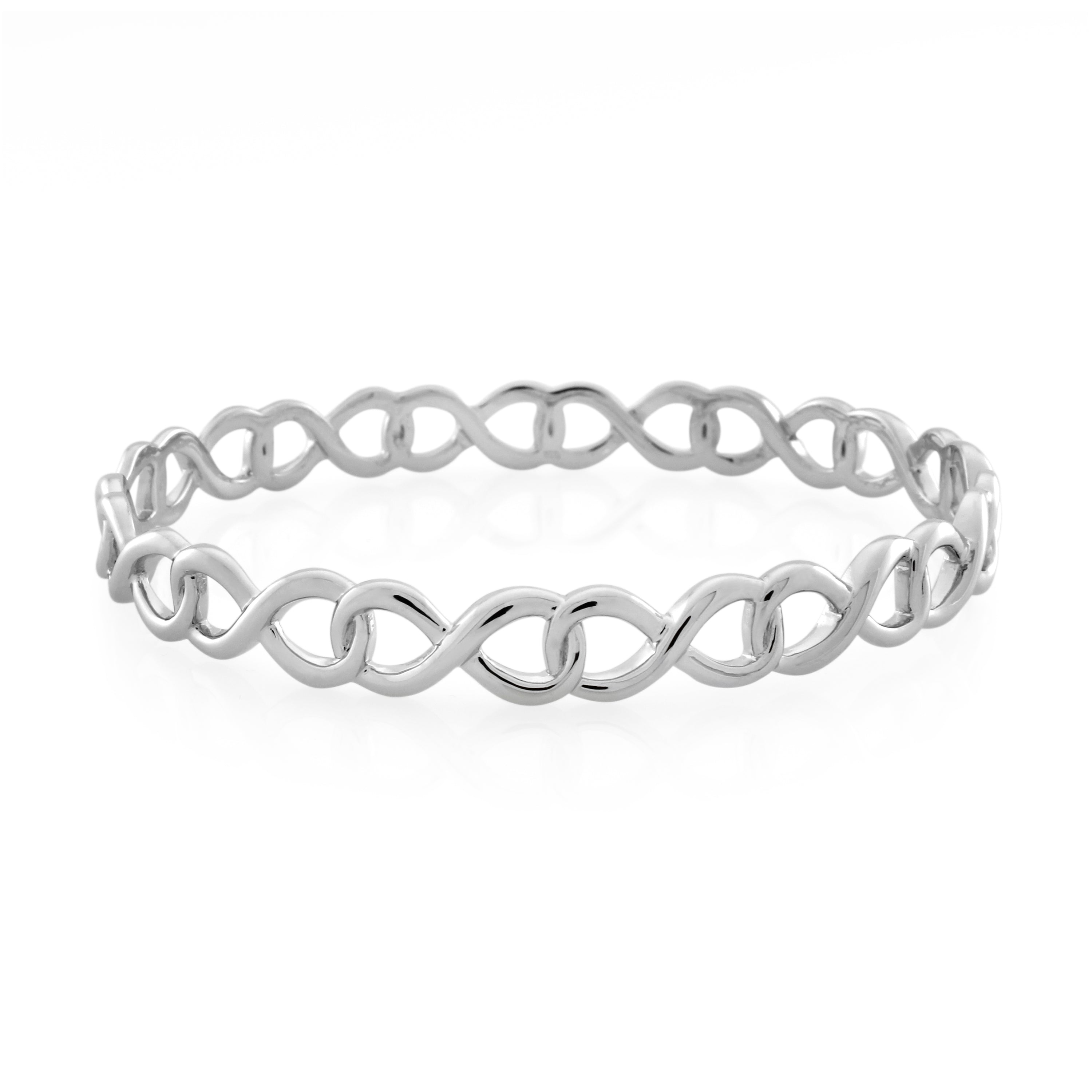 Sterling Silver Solid Infinity Bangle