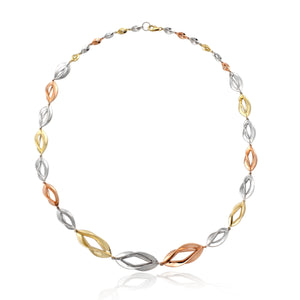 9ct Yellow, White & Rose Gold Necklace