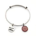 Stainless Steel Mum Disc Bangle