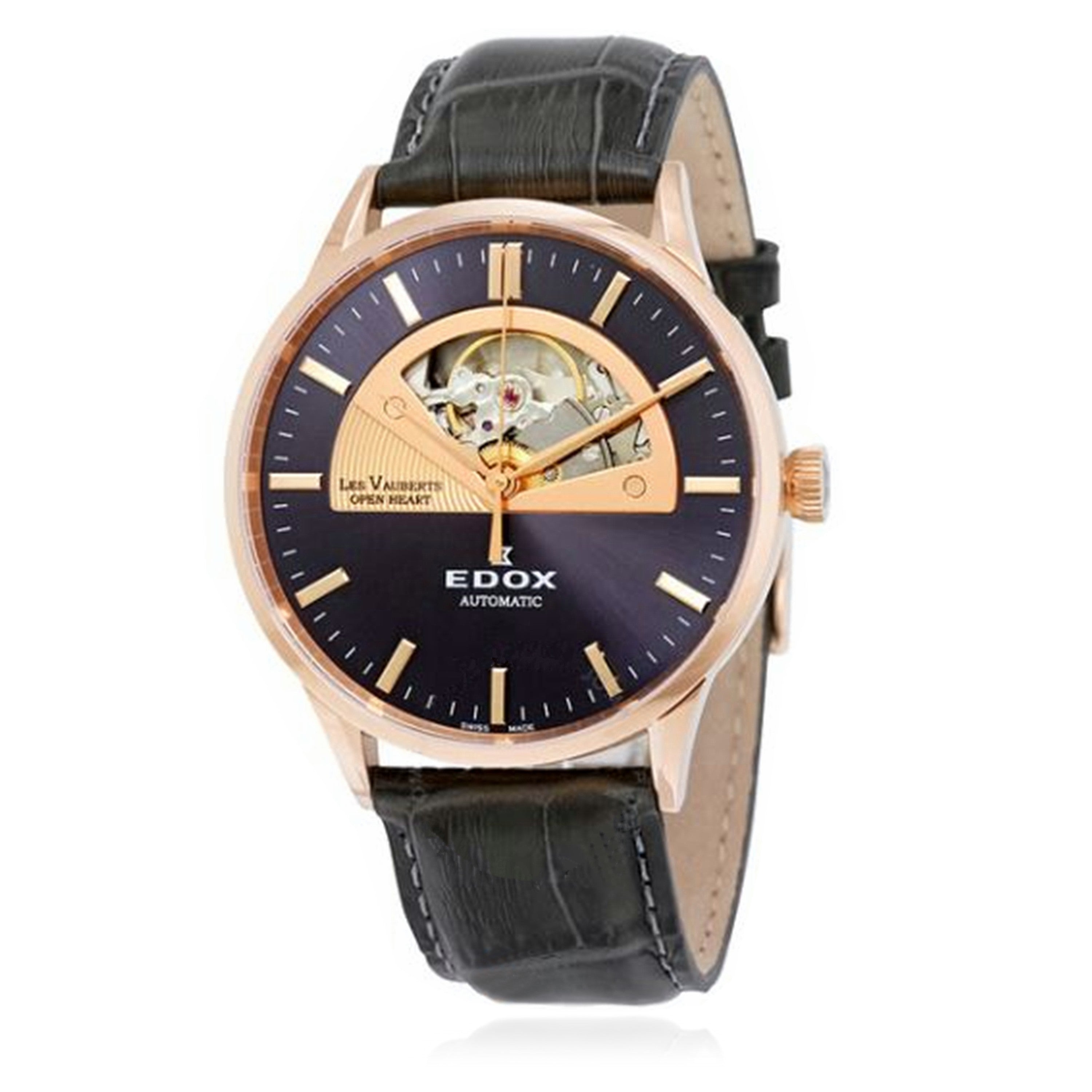 Edox Les Vauberts Automatic Gregy Dial Men's Watch