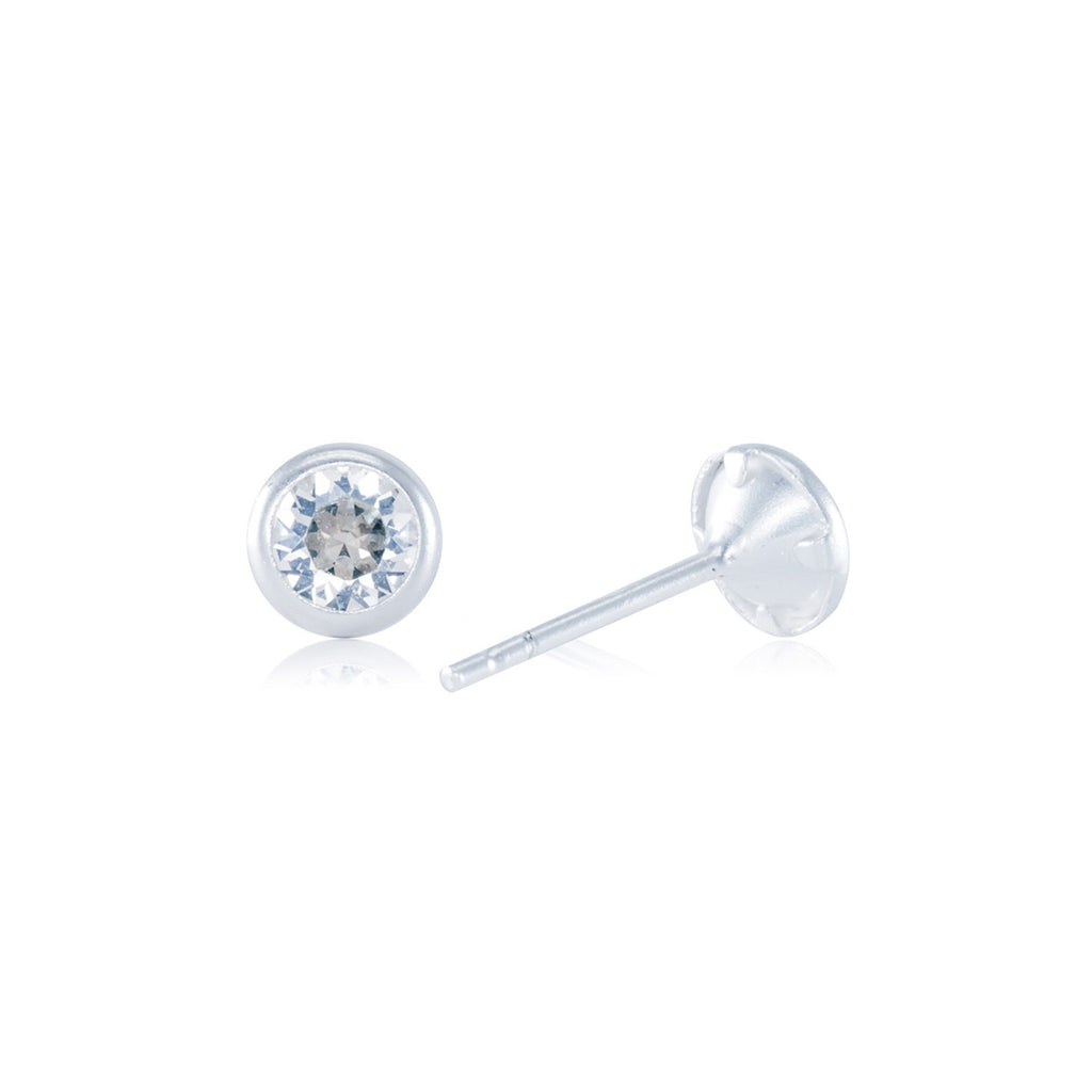 Sterling Silver Austrian Crystal Stud Earrings 5.5mm