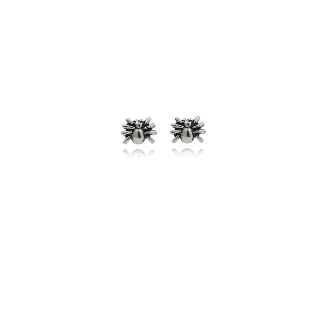 Sterling Silver Petite Spider Stud Earrings