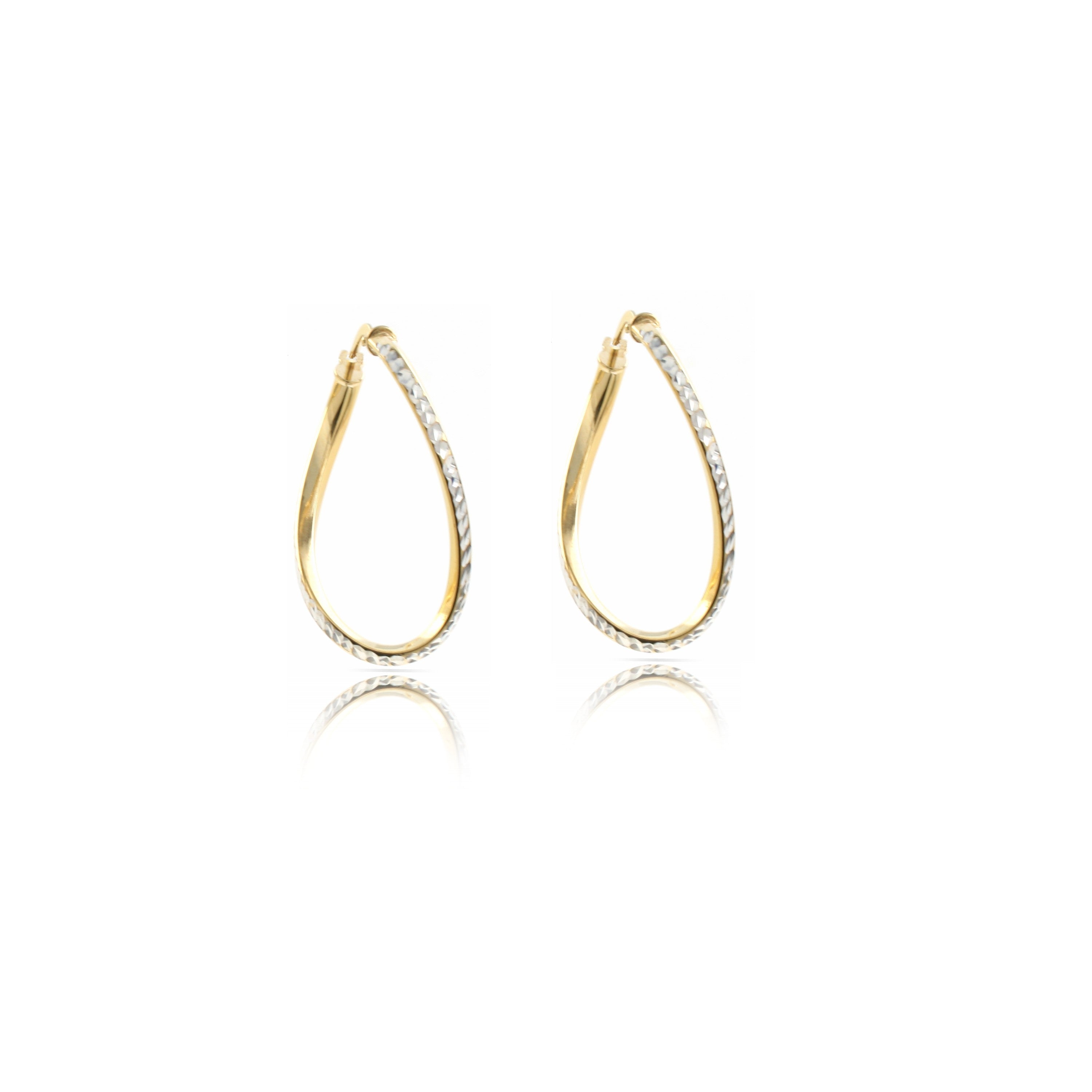 9ct Gold Silver Filled Twisted Hoop Earrings