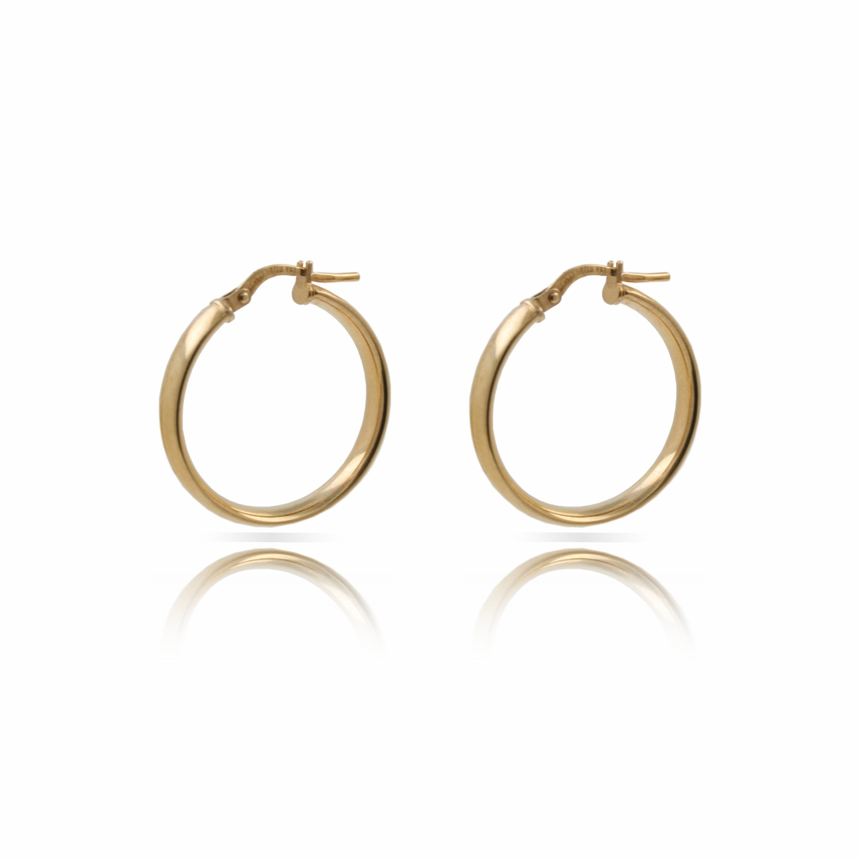 9ct Gold Sterling Silver Filled Hoop Earring