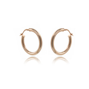 9ct Rose Gold Silver Filled Round Hoop Earrings