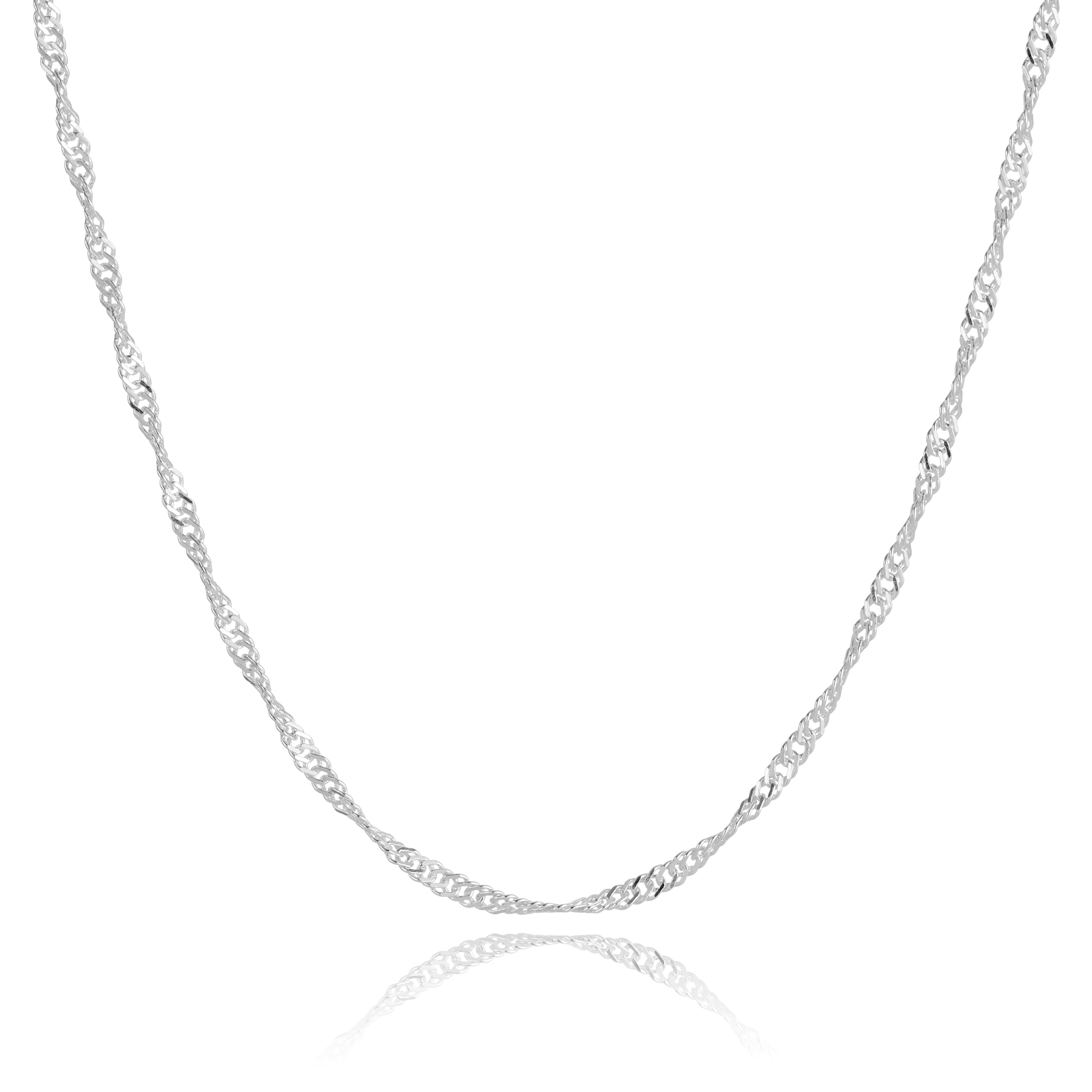 Sterling Silver Fancy Twisted Chain Necklace