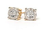 9ct Yellow Gold Diamond Earrings 1/4ct TW