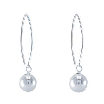 Sterling Silver Drop Hook & Ball Earrings