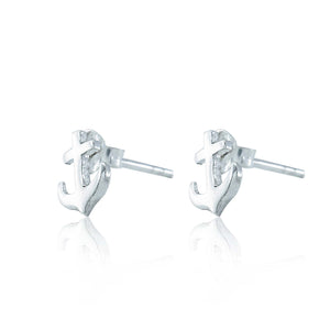 Sterling Silver Anchor Studs