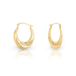 9ct Yellow Gold Oval Twist Creole Earrings