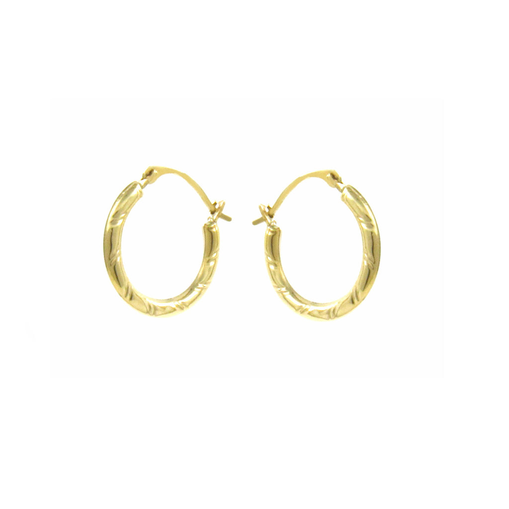 9ct Gold Twist Hoop Earrings 15mm