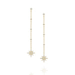 14ct Yellow Gold Star Drop Earrings 1/4ct TW