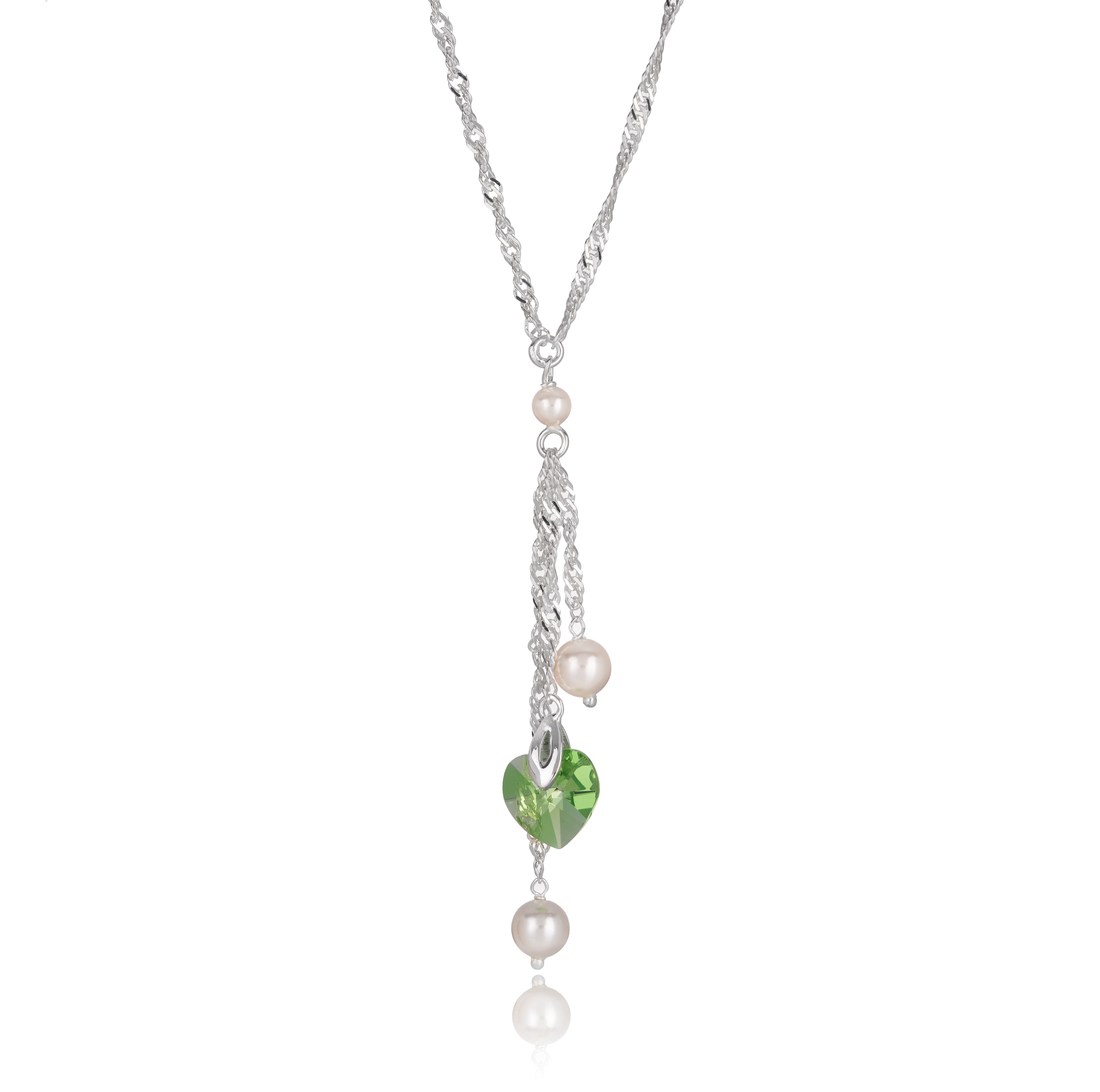 Sterling Silver Necklace with Pearls & Crystals from Swarovski®