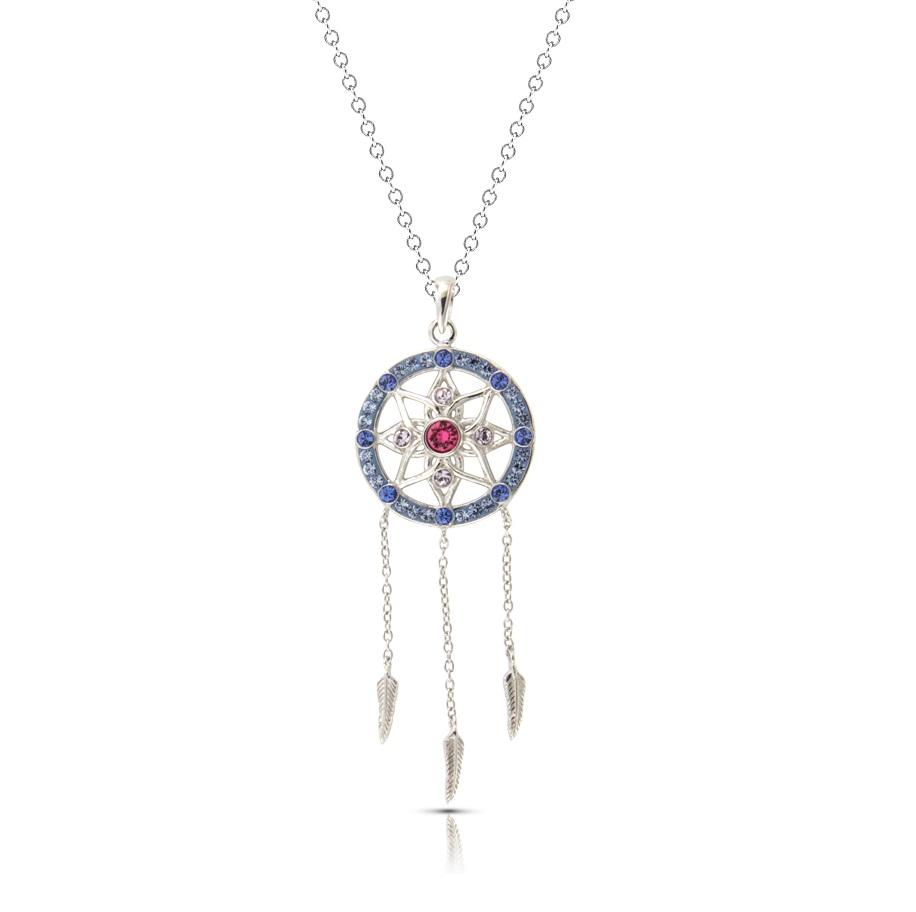 Sterling Silver Dream Catcher Pendant with Preciosa Crystals