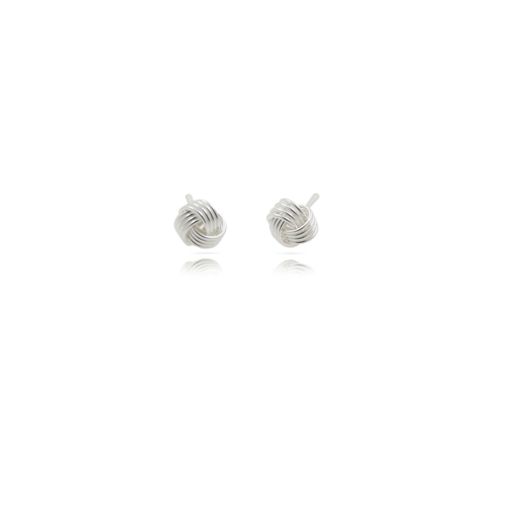 Sterling Silver Petite Love Knot Stud Earrings