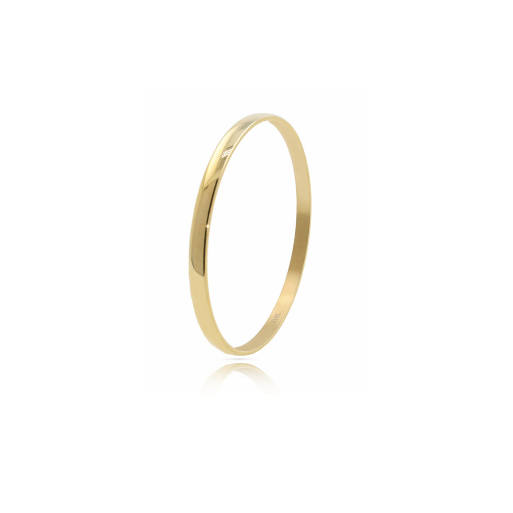Stainless Steel D shaped 5mm Gold Tone Bangle