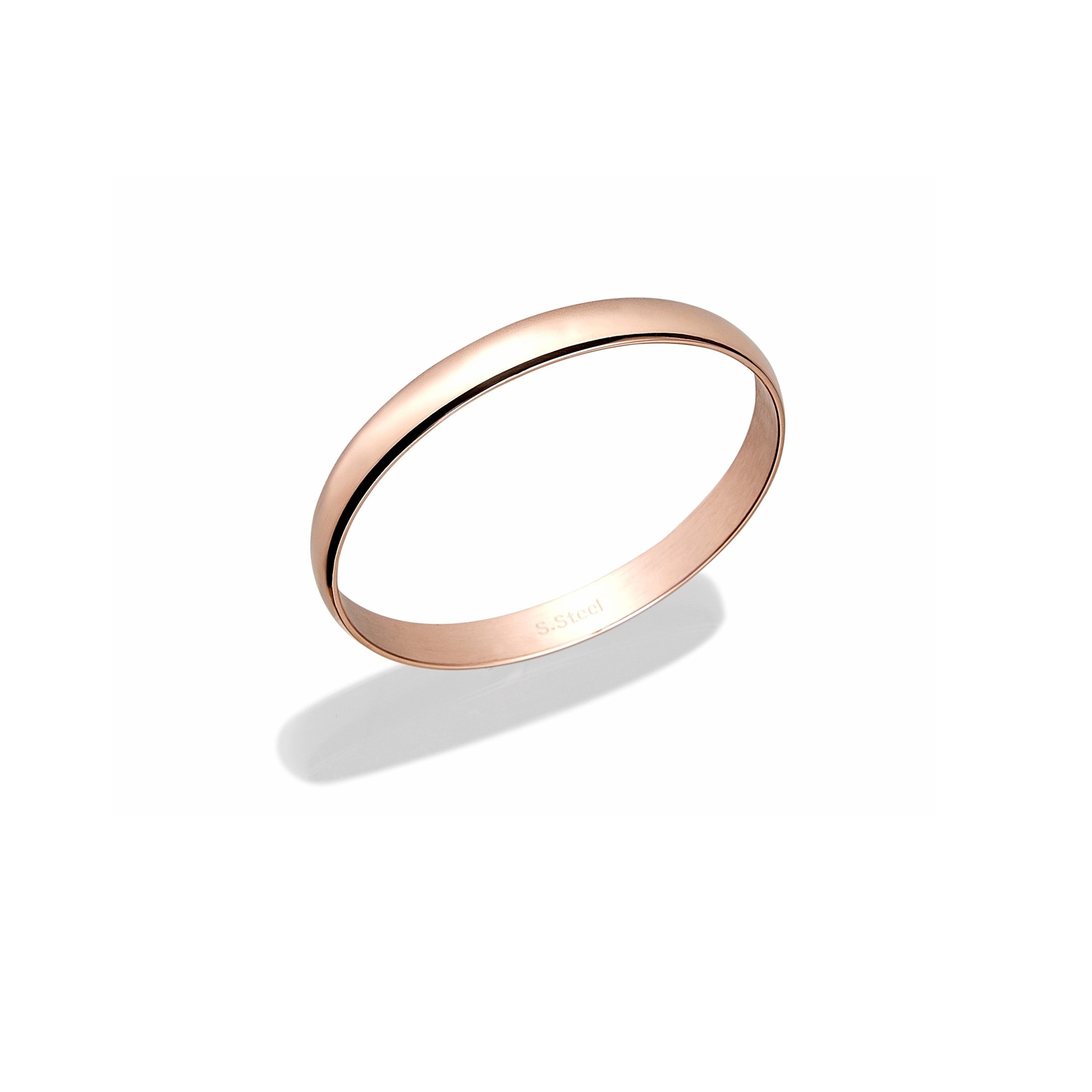 Stainless Steel 8mm Rose Gold Tone Bangle