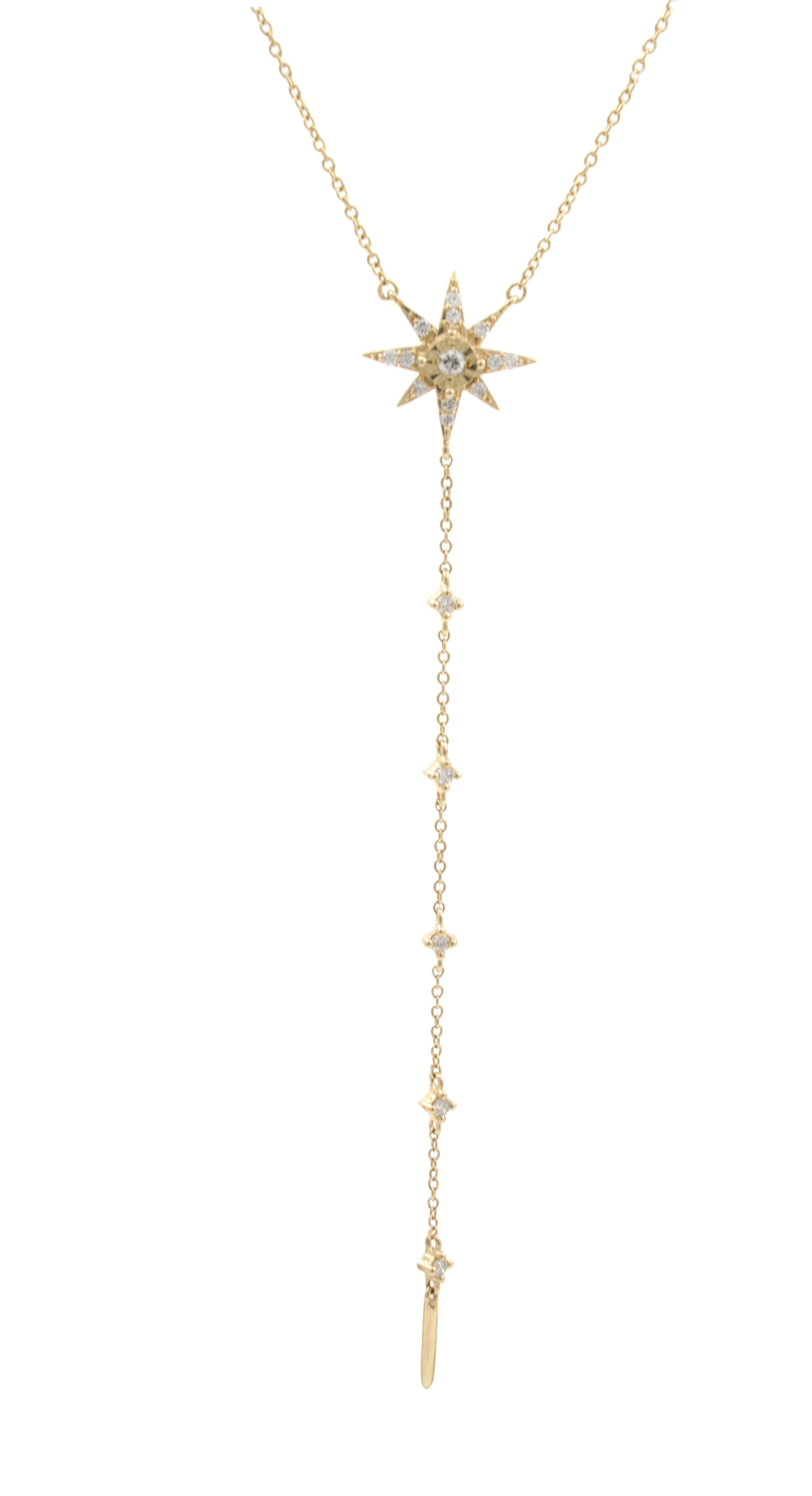 9ct Diamond Star Lariat Necklace .36ct TW