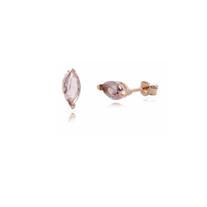 Rose Gold Plated Bronze Marquise Cut Earrings