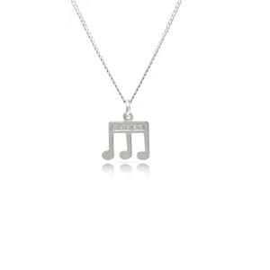 Sterling Silver Diamond Triple Note Pendant by PIA Notes