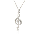 Sterling Silver Diamond Treble Clef Pendant by PIA Notes