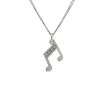Sterling Silver Diamond Double Note Pendant by PIA Notes