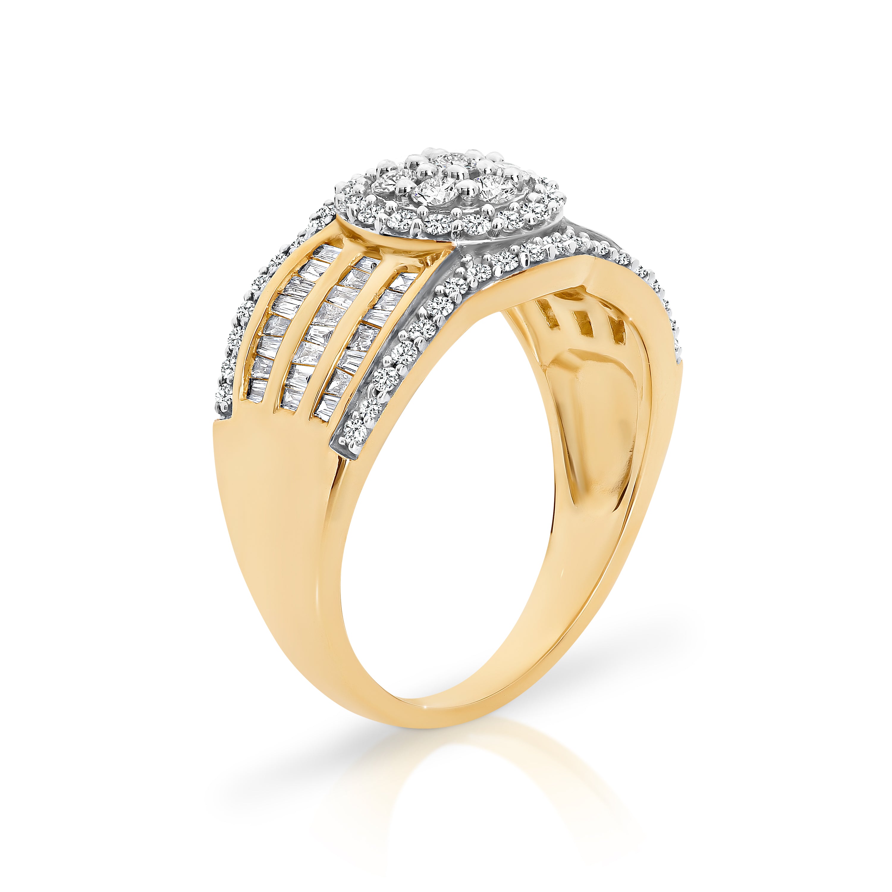 9ct Yellow Gold Diamond Dress Ring 1ct TW