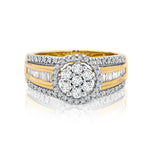 9ct Yellow Gold Diamond Dress Ring .90ct TW