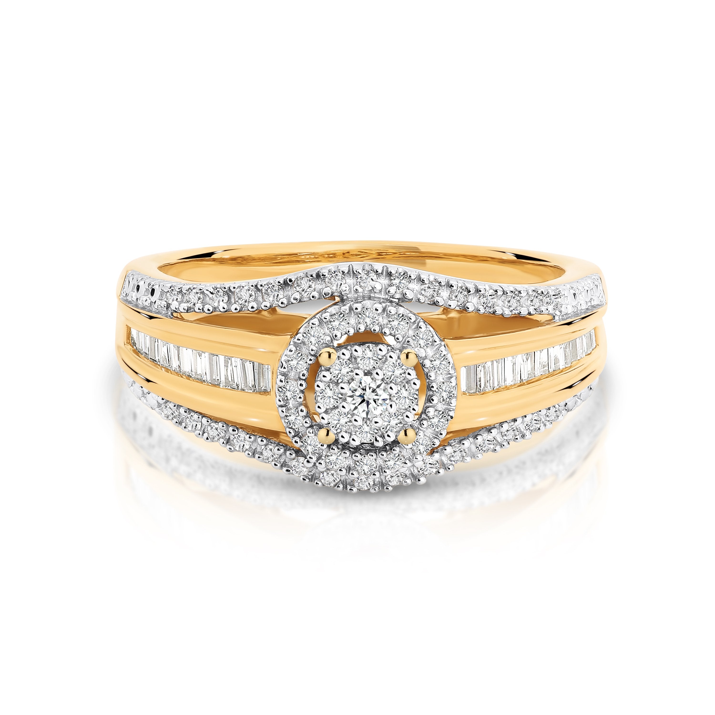 9ct Yellow Gold Diamond Dress Ring .45ct TW