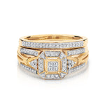 9ct Yellow Gold Diamond Bridal Set .46ct TW