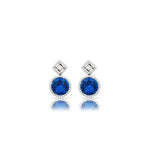 Sterling Silver Earrings with crystals from Swarovski® Blue/White