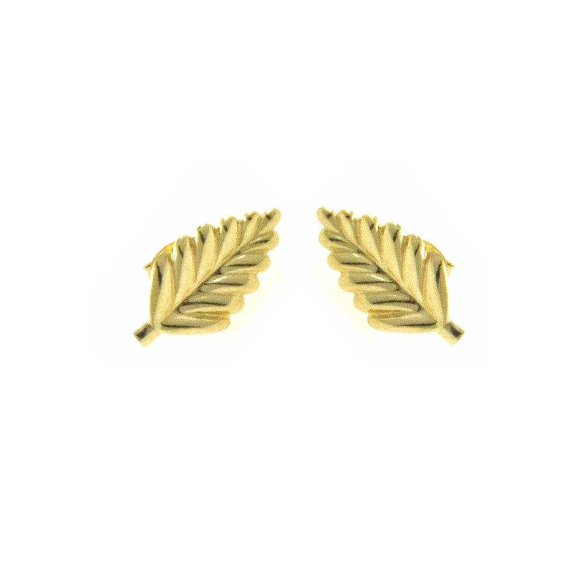 9ct Gold Leaf Stud Earrings