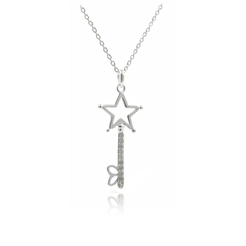 Sterling Silver Star Key Pendant & Chain