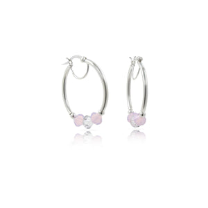 Sterling Silver Statement Hoop Earrings with Crystals from Swarovski®