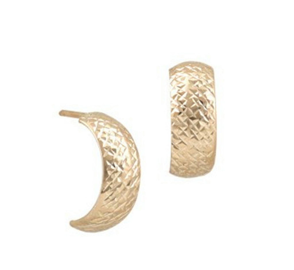 9ct Gold Half Hoop Stud Earrings