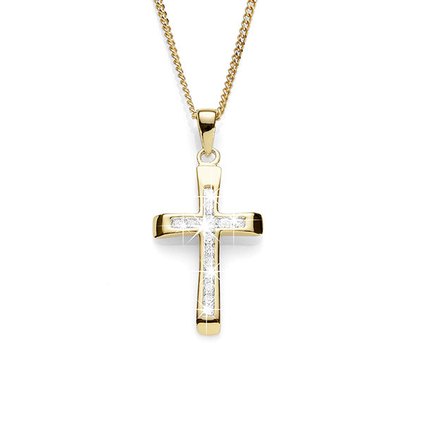 9ct Gold Diamond Set Latin Cross .17ct TW
